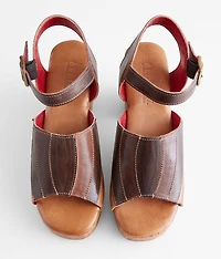 Pieced Leather Heeled Sandal