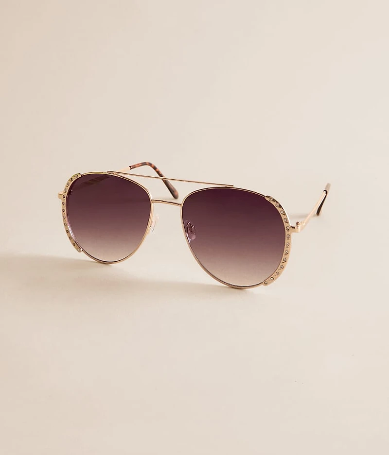 Rhinestone Aviator Sunglasses