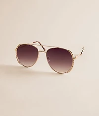 Rhinestone Aviator Sunglasses