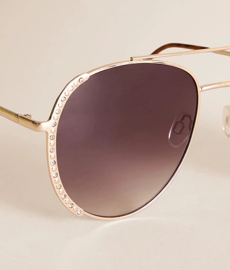 Rhinestone Aviator Sunglasses