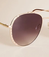Rhinestone Aviator Sunglasses