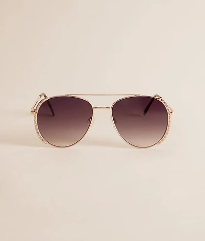 Rhinestone Aviator Sunglasses
