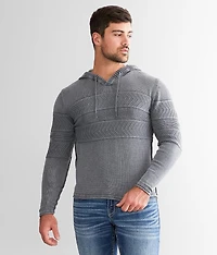 Textured Knit Hooded Sweater
