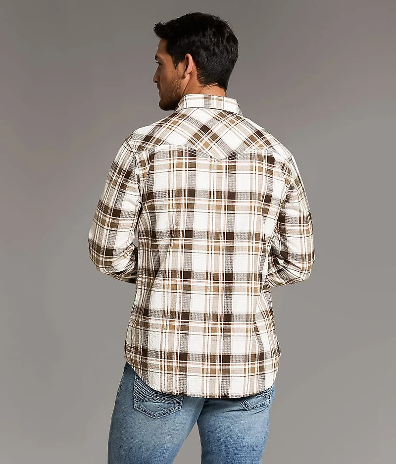 Textured Plaid Athletic Shirt