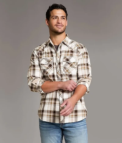 Textured Plaid Athletic Shirt
