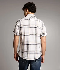 Textured Plaid Athletic Shirt