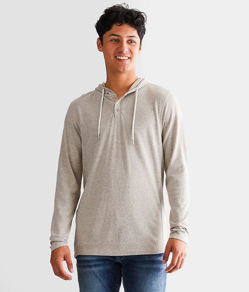 Textured Henley Hoodie
