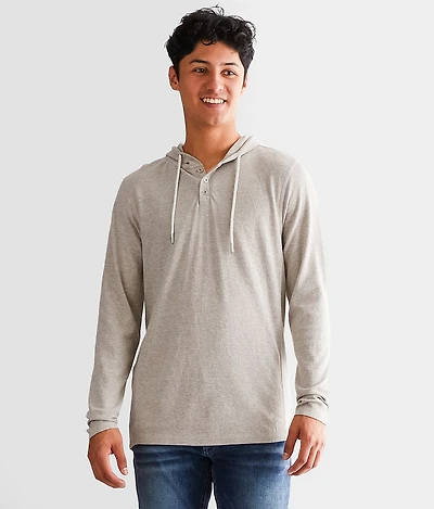 Textured Henley Hoodie