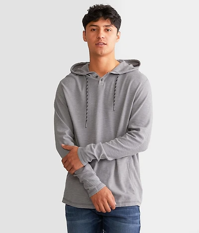 Slub Knit Henley Hoodie