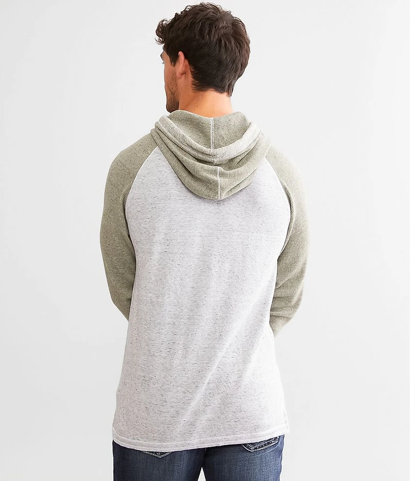 Raglan Sleeve Henley Hoodie