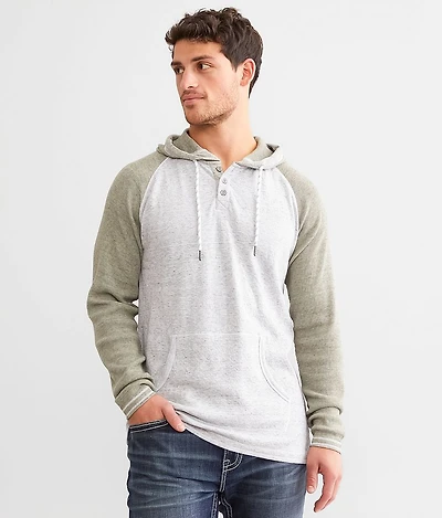 Raglan Sleeve Henley Hoodie