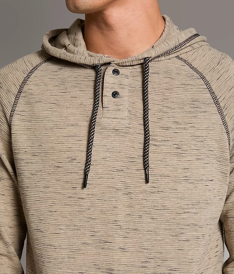Slub Knit Henley Hoodie
