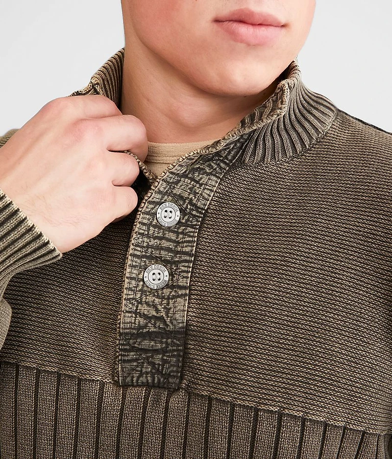Washed Henley Sweater