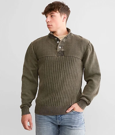 Washed Henley Sweater