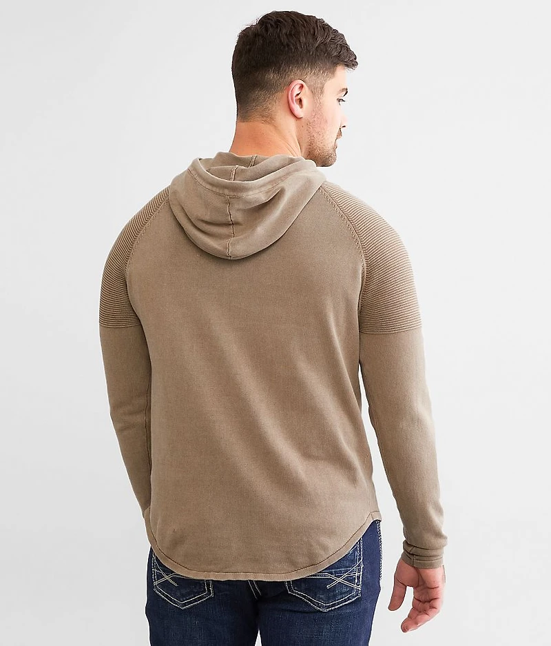 Stonewash Crossover Hooded Sweater
