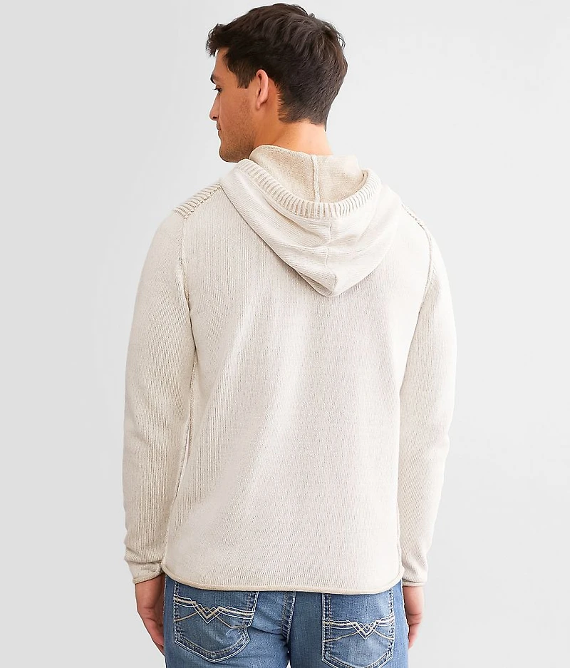 Plated Crossover Hooded Sweater