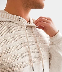 Plated Crossover Hooded Sweater