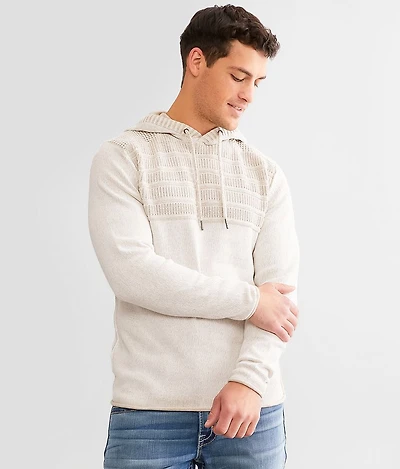 Plated Crossover Hooded Sweater