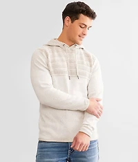 Plated Crossover Hooded Sweater