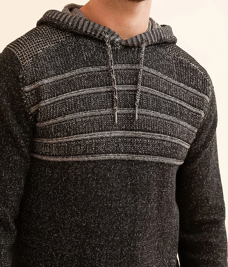 Plated Crossover Hooded Sweater
