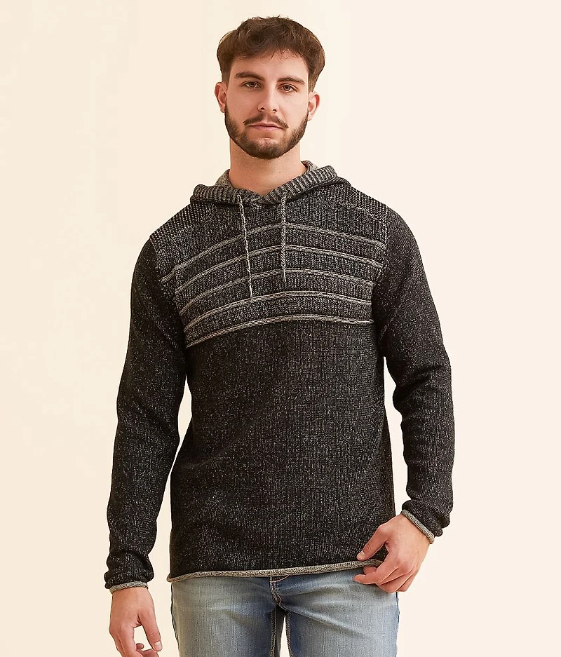 Plated Crossover Hooded Sweater