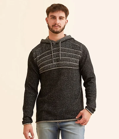 Plated Crossover Hooded Sweater