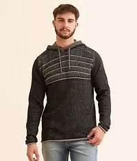 Plated Crossover Hooded Sweater