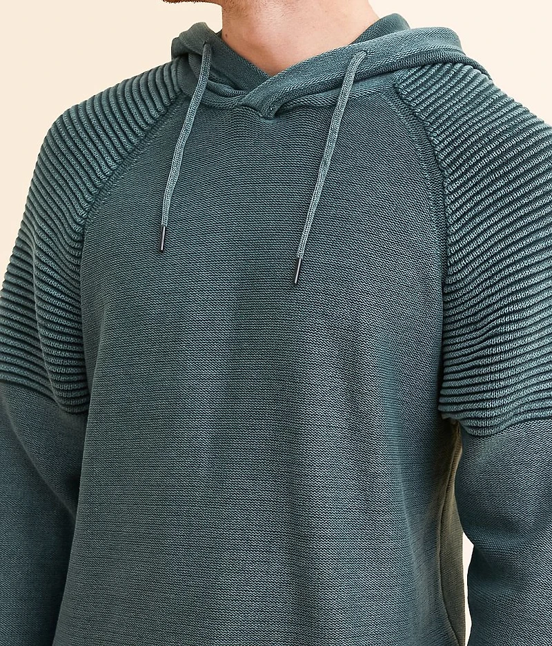 Stonewash Crossover Hooded Sweater