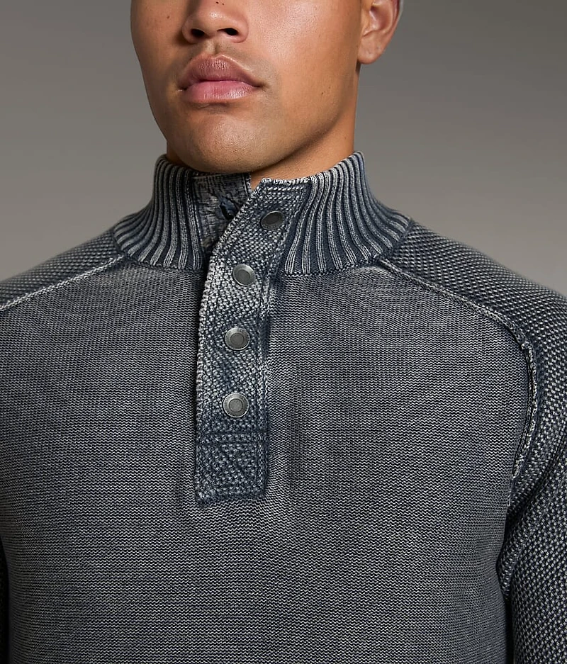 Stonewash Quarter Snap Sweater