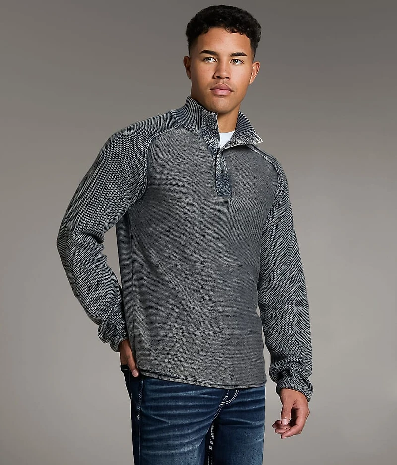Stonewash Quarter Snap Sweater
