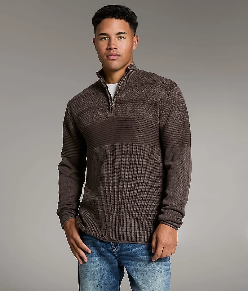 Stonewash Quarter Zip Sweater