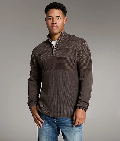Stonewash Quarter Zip Sweater