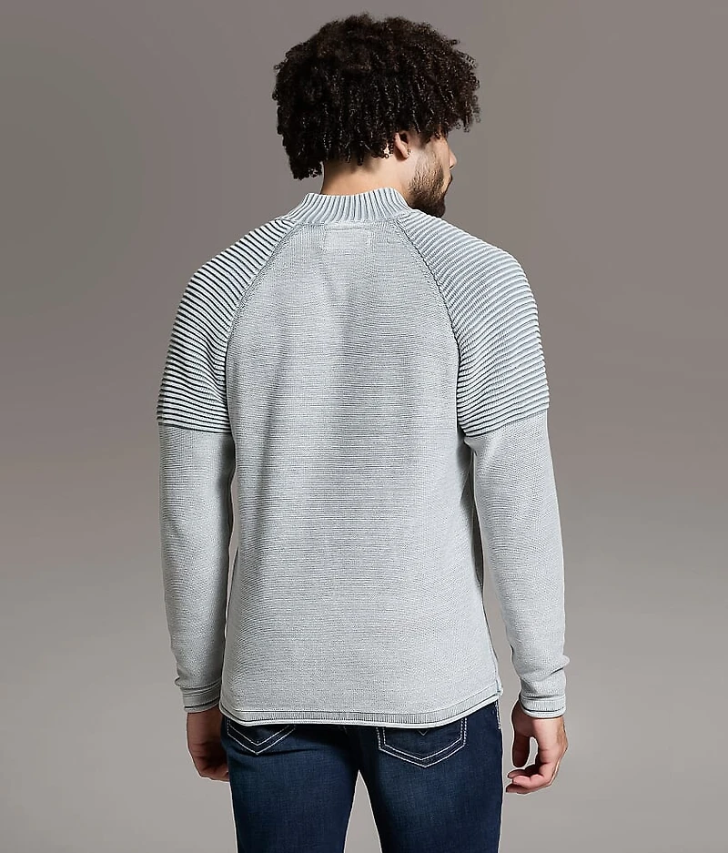 Stonewash Quarter Zip Sweater