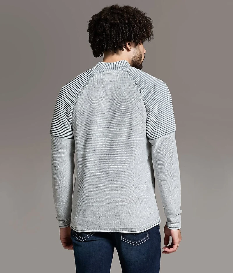 Stonewash Quarter Zip Sweater