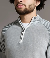 Stonewash Quarter Zip Sweater