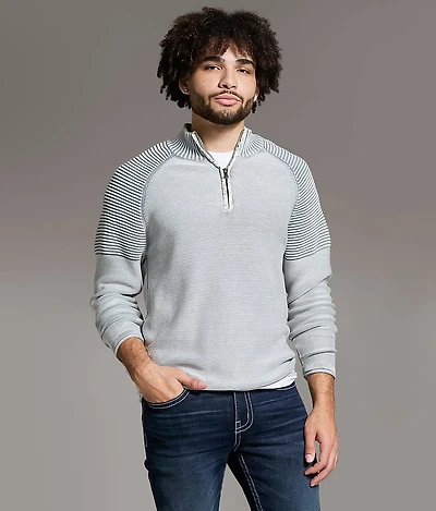 Stonewash Quarter Zip Sweater