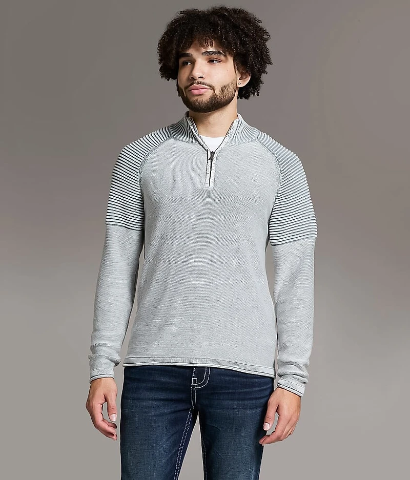 Stonewash Quarter Zip Sweater