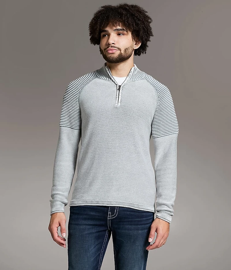 Stonewash Quarter Zip Sweater