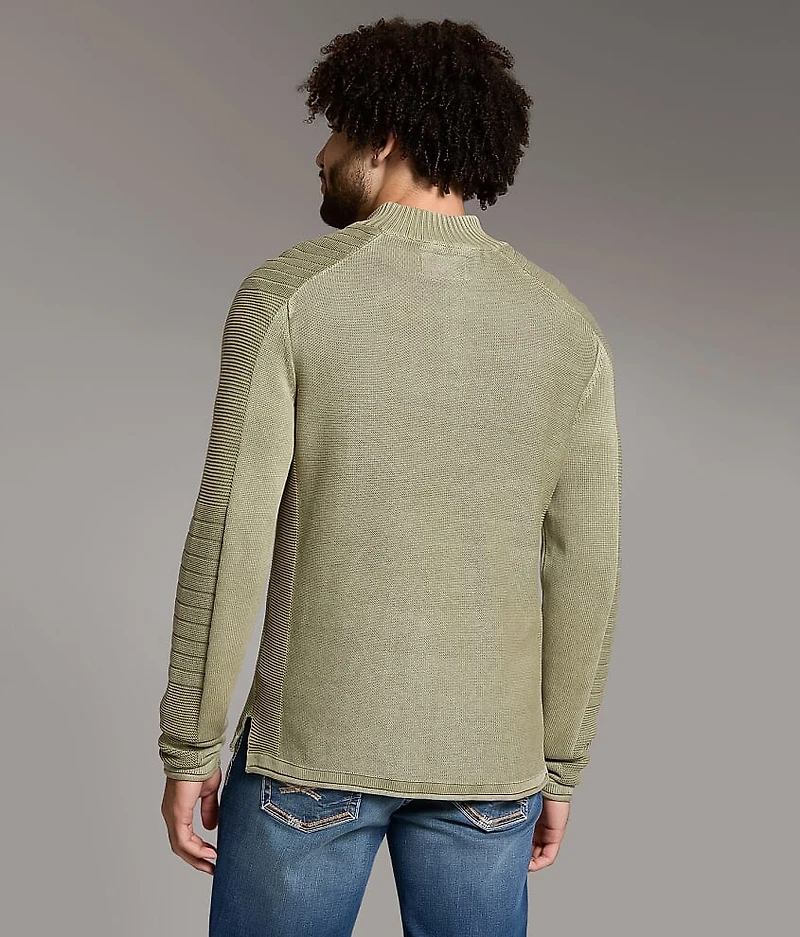 Stonewash Quarter Zip Sweater