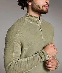 Stonewash Quarter Zip Sweater