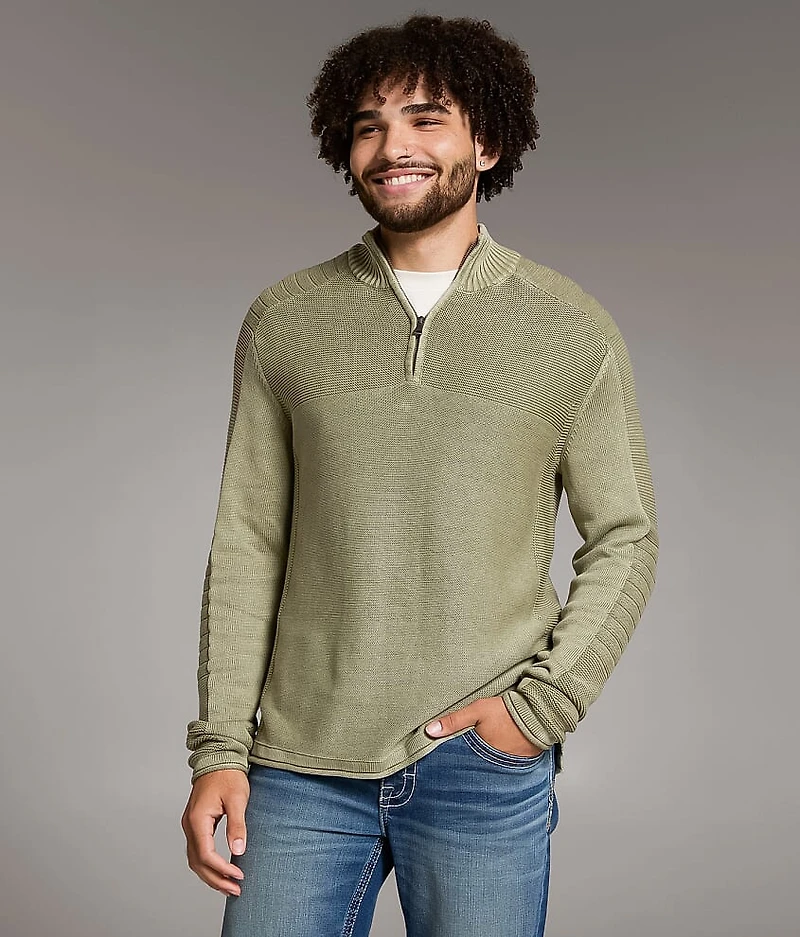Stonewash Quarter Zip Sweater
