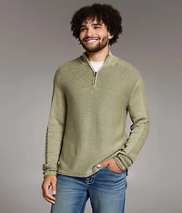 Stonewash Quarter Zip Sweater