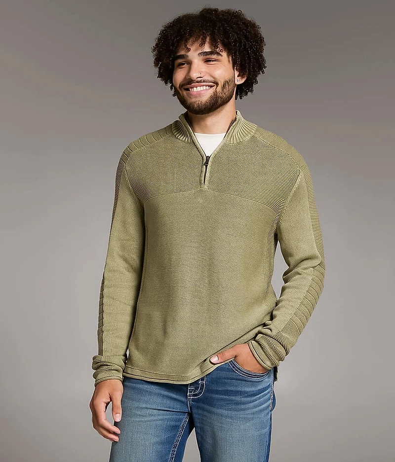 Stonewash Quarter Zip Sweater