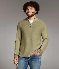 Stonewash Quarter Zip Sweater
