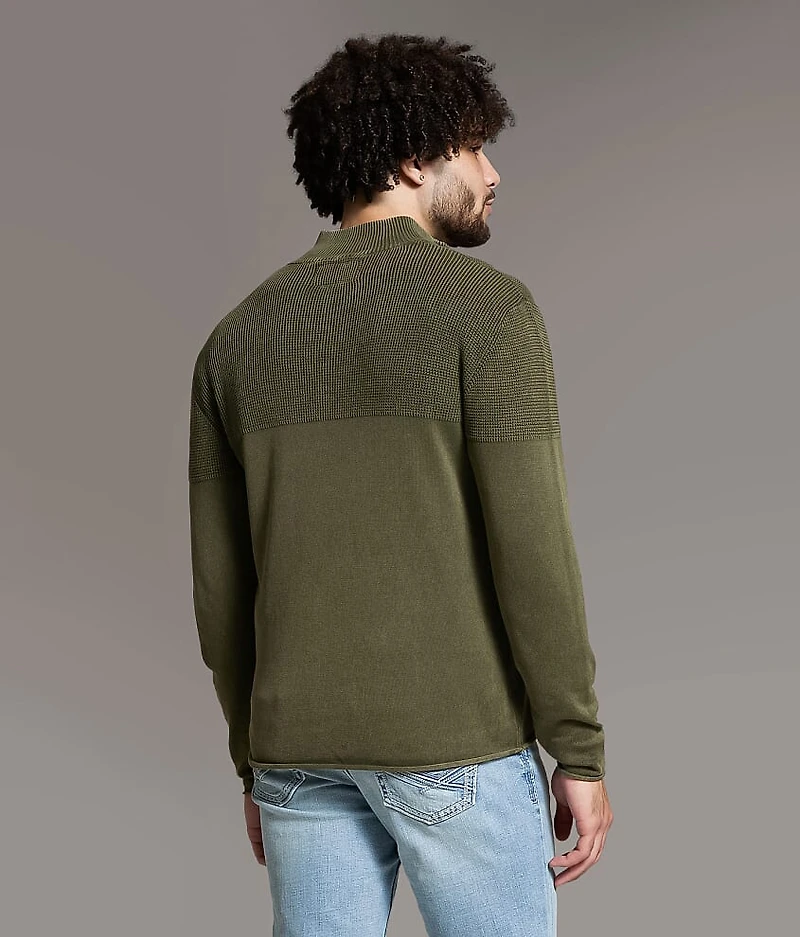 Stonewash Quarter Zip Sweater