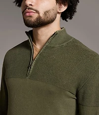 Stonewash Quarter Zip Sweater