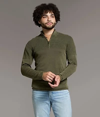 Stonewash Quarter Zip Sweater