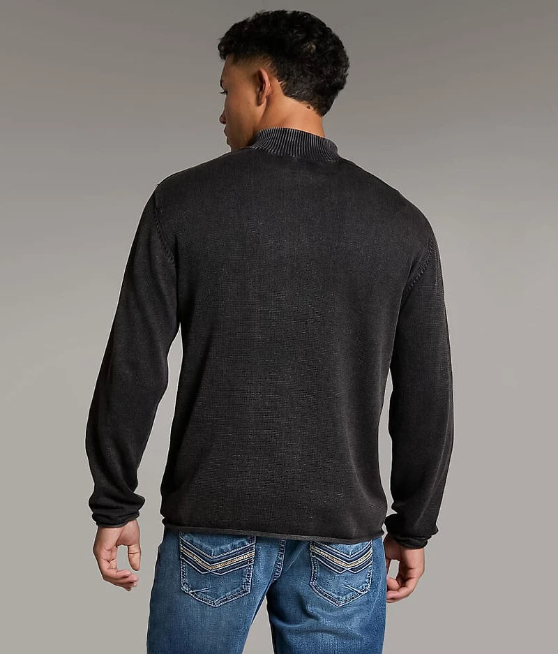Stonewash Quarter Zip Sweater