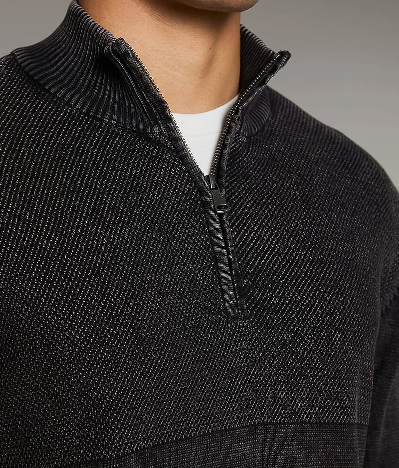 Stonewash Quarter Zip Sweater