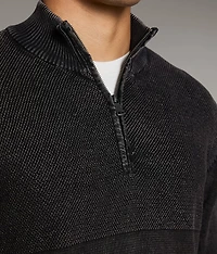Stonewash Quarter Zip Sweater